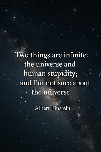 A photographic representation of a saying by Albert Einstein