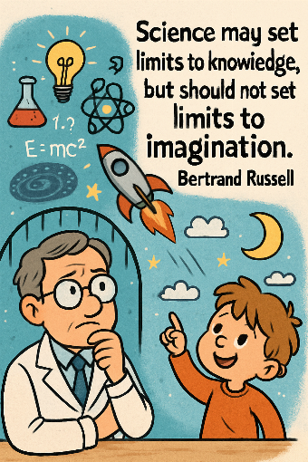 A cartoon representation of a saying by Bertrand Russell