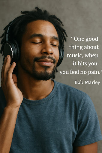 A photographic representation of a saying by Bob Marley