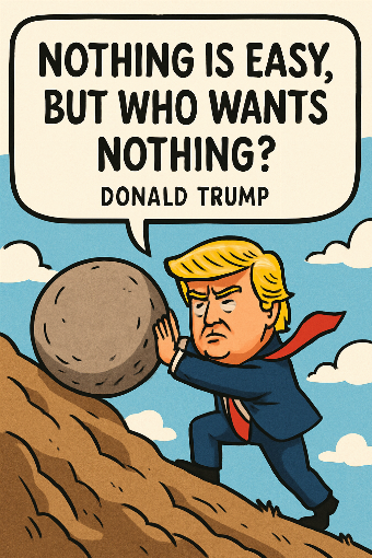 A cartoon representation of a saying by Donald Trump